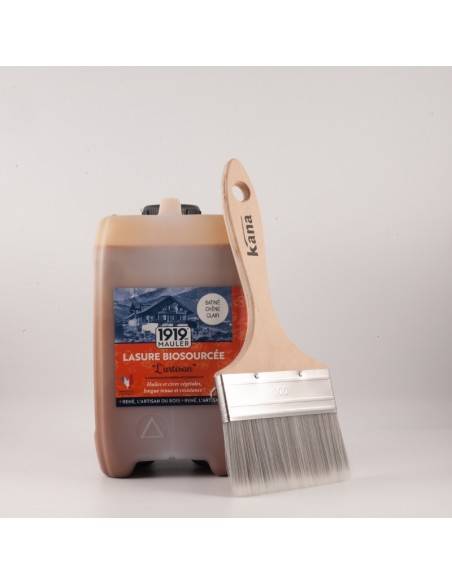 Brosse spaleter kana CX 3 100mm avec lasure biosourcée "L'Artisan" 1919 BY MAULER